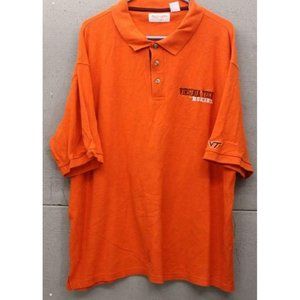 EUC Virginia Tech VT Hokies RED OAK SPORTSWEAR Short Sleeve Collar Polo Shirt 2X